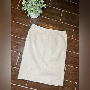 Yves Saint Laurent beige denim pencil skirt